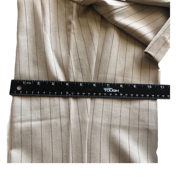 Liz Claiborne axcess Stretch Wide Leg Dress Pant Women's Taupe Brown Pin Stripe - Picture 7 of 12